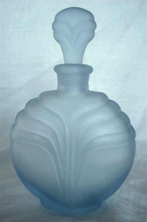 china glass frosted perfume bottle